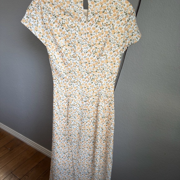 RIHOAS Cream and Yellow Floral Midi Dress - Picture 2 of 3